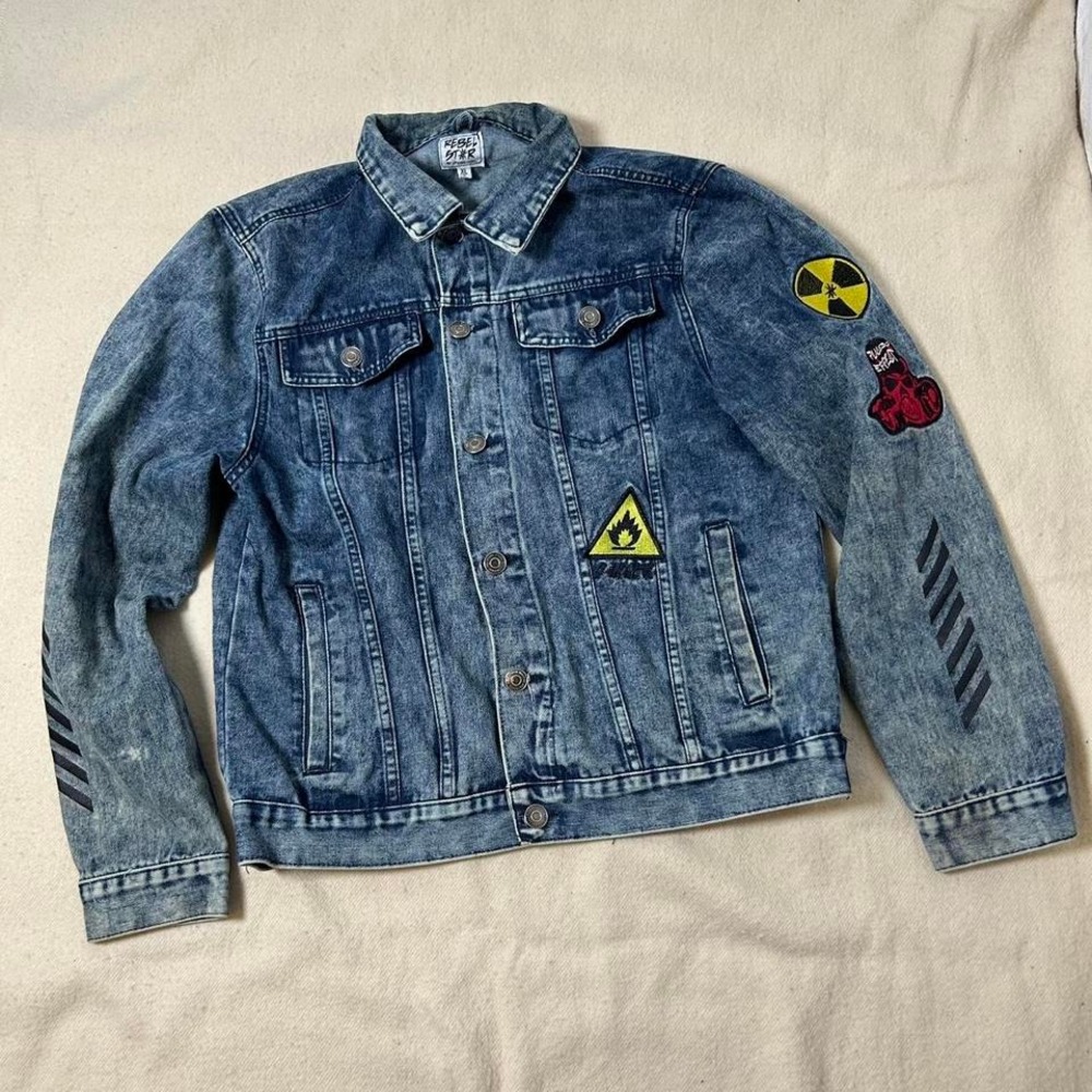Rebel Star‎ denim jacket with patches #denimjacket XL